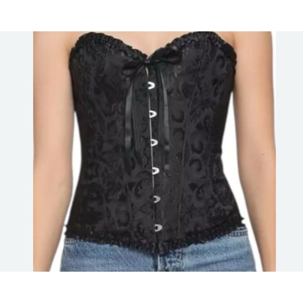 Retro Steampunk Gothic Corset Burlesque Lace Up Top Bustier Waist‎ Cincher XL